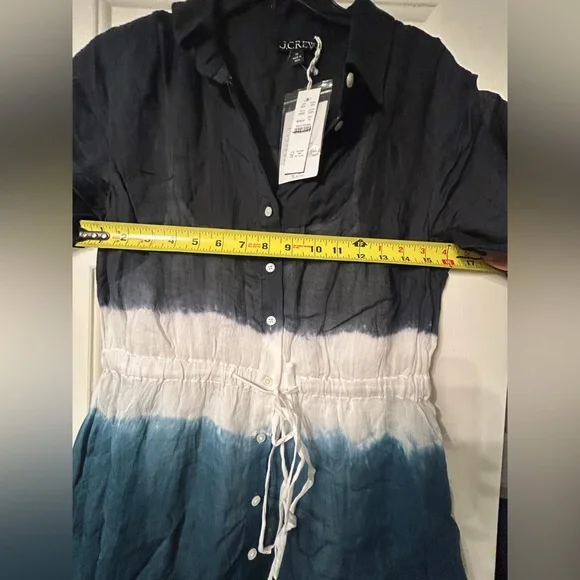 NWT J Crew Cerise shirtdress in dip-dyed ramie Size 10 - Picture 8 of 12
